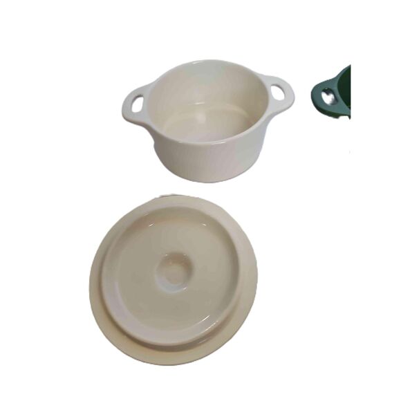 Mini Round Casserole Ceramic Set Includes Lid Brocc Your Body - Picture 5 of 12